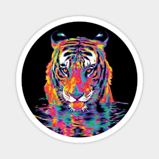 Rainbow Tiger Stare Magnet